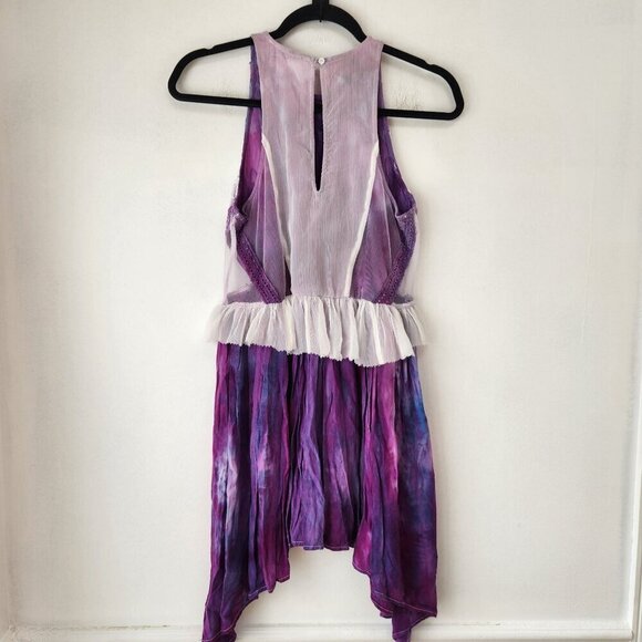 Abercrombie & Fitch Sleeveless Lace Purple Tie-Dye Boho Festival Dress Size S - Picture 2 of 7